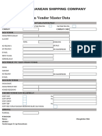 Form Vendor Master Data