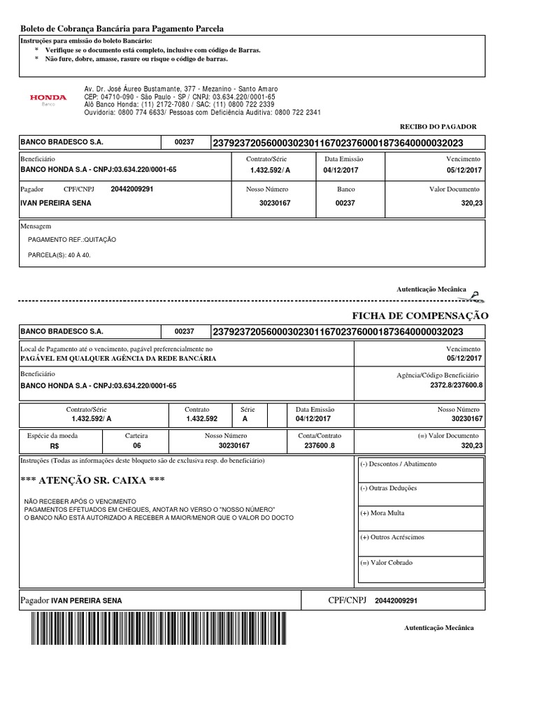 Boleto Quitacao 324484 Tecnologia Financeira Finanças e Administração de Capital