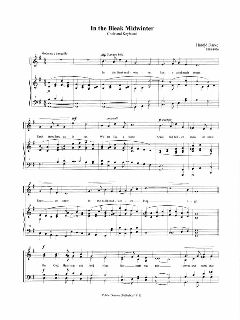 In The Bleak Midwinter British Poetry Hymns