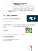 Guía de Apoyo Unidad I Fuerza y Movimiento Ciencias 4° Basicos