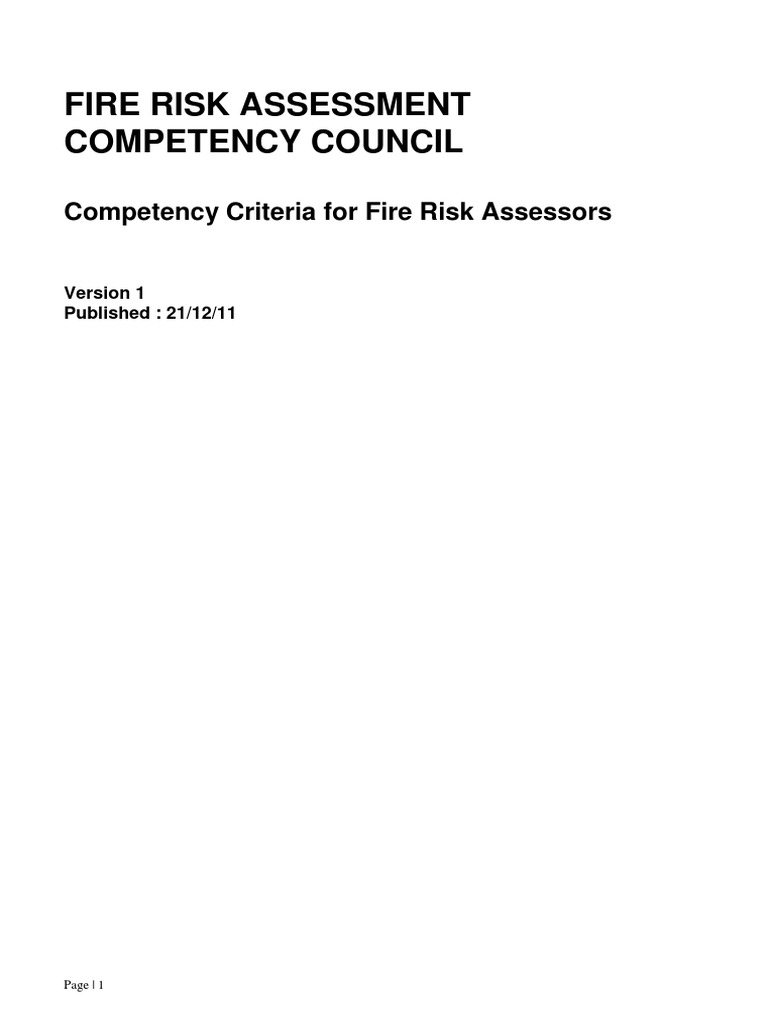 Fire Risk Assessors Competency Criteria.pdf Risk Fire Safety