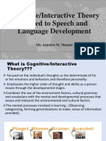 Cognitive/Interactive Theory Related To Speech and Language Development