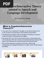 Cognitive/Interactive Theory Related To Speech and Language Development