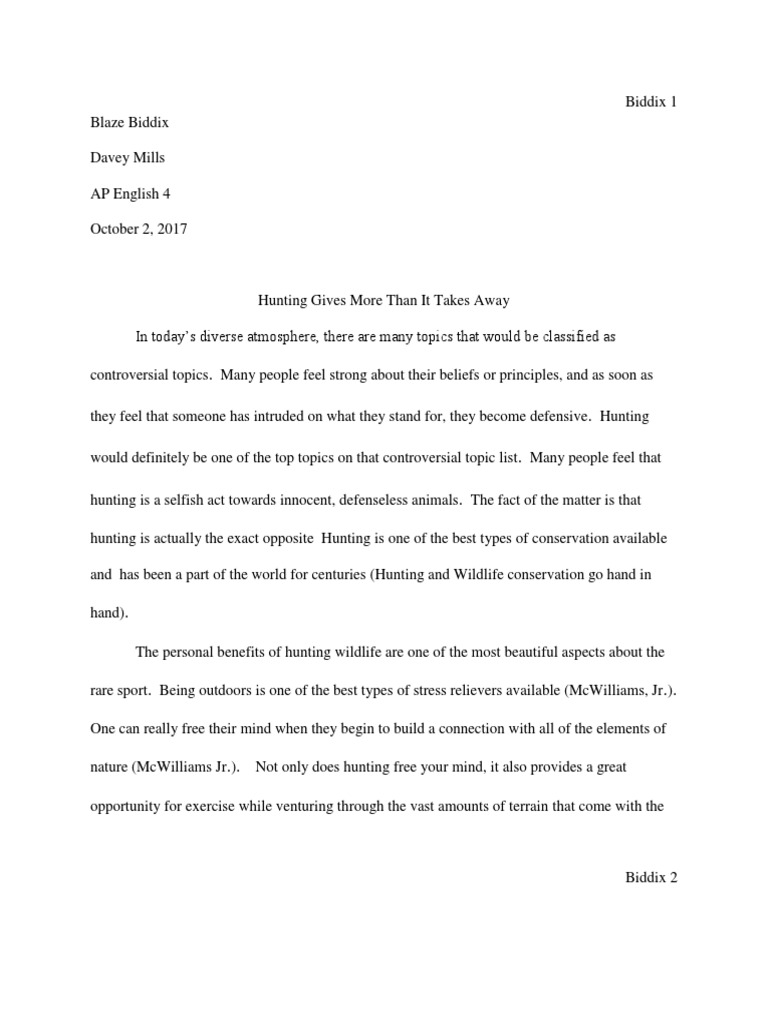 Hunting research paper picture