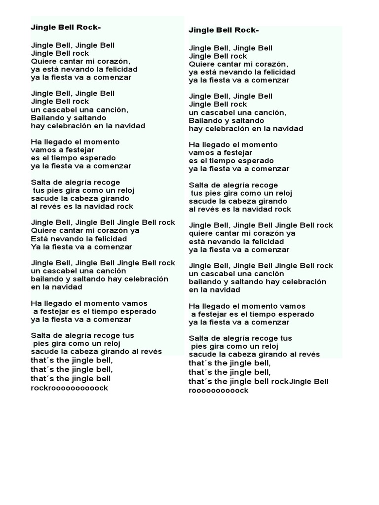 Jingle Bell Rock LETRA Navidad Ocio