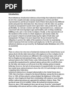 Industrial Relation in UK and USA