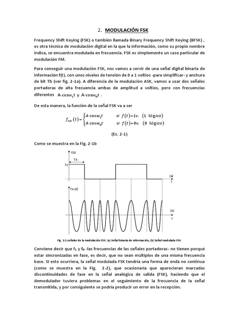 Modulacion Digital FSK | PDF | Densidad espectral | Protocolos de capa ...