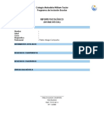 Formato Reporte Psicológico para Informe Integral