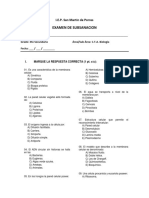 Examen de Subsanación Cuarto Año