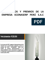 Certificados y Premios de La Empresa Econaserp Perú