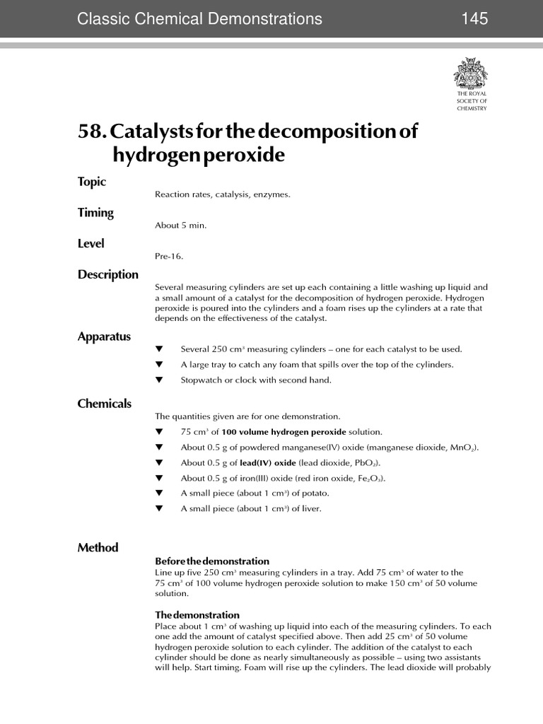 Catalysts for the of Hydrogen Peroxide Catalysis