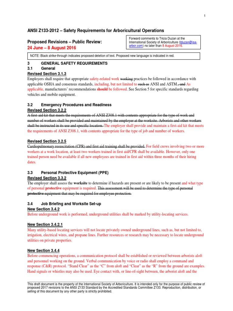 ANSI Z1332012 Safety Requirements For Arboricultural Operations