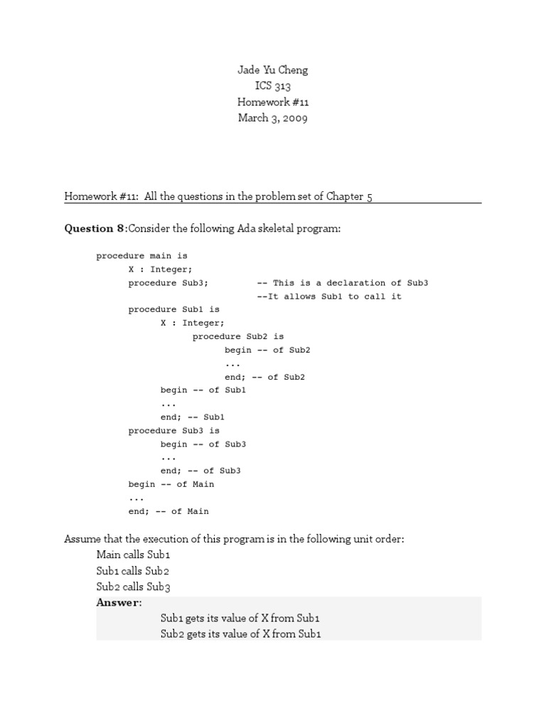 Homework 11 | PDF | C (Programming Language) | Subroutine