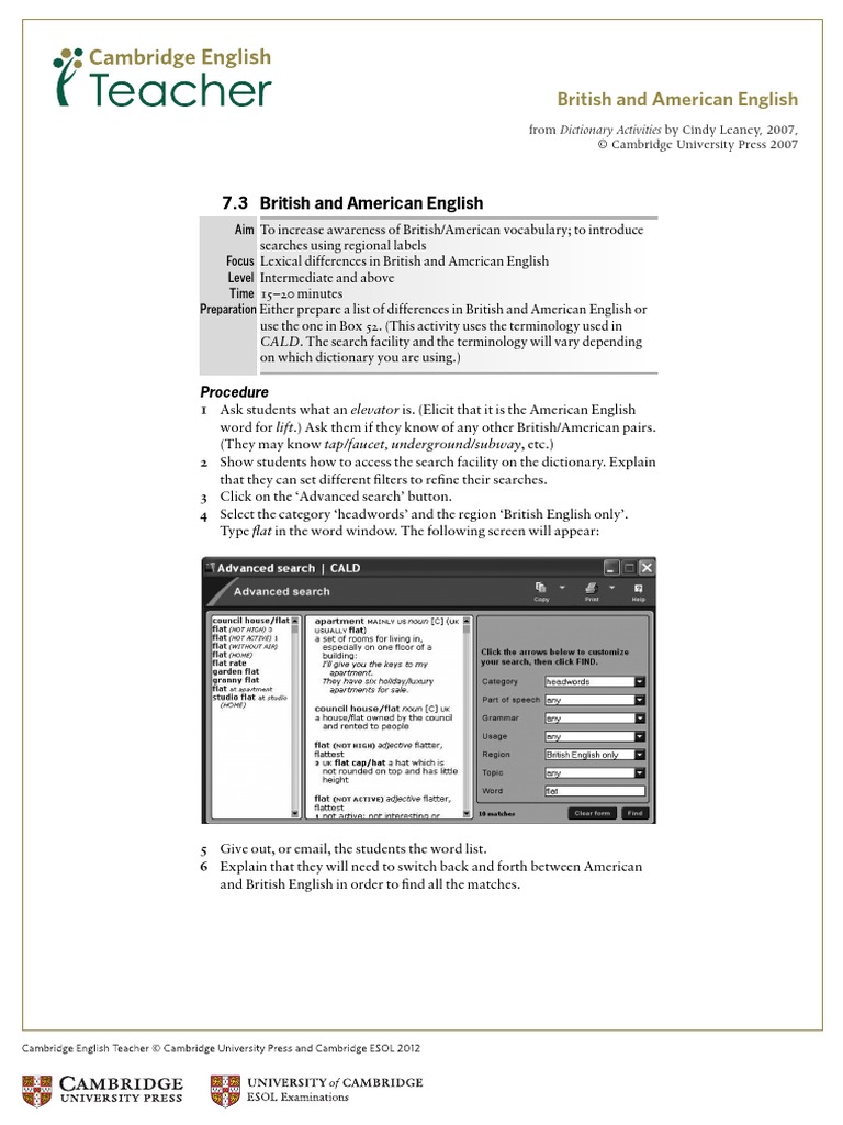 British and American English PDF | PDF | Dictionary | Idiom