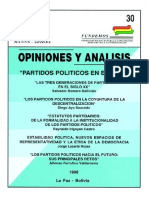 30 PARTIDOS POLITICOS en BOLIVIA Las Tres Generaciones de Partidos en El Siglo XX