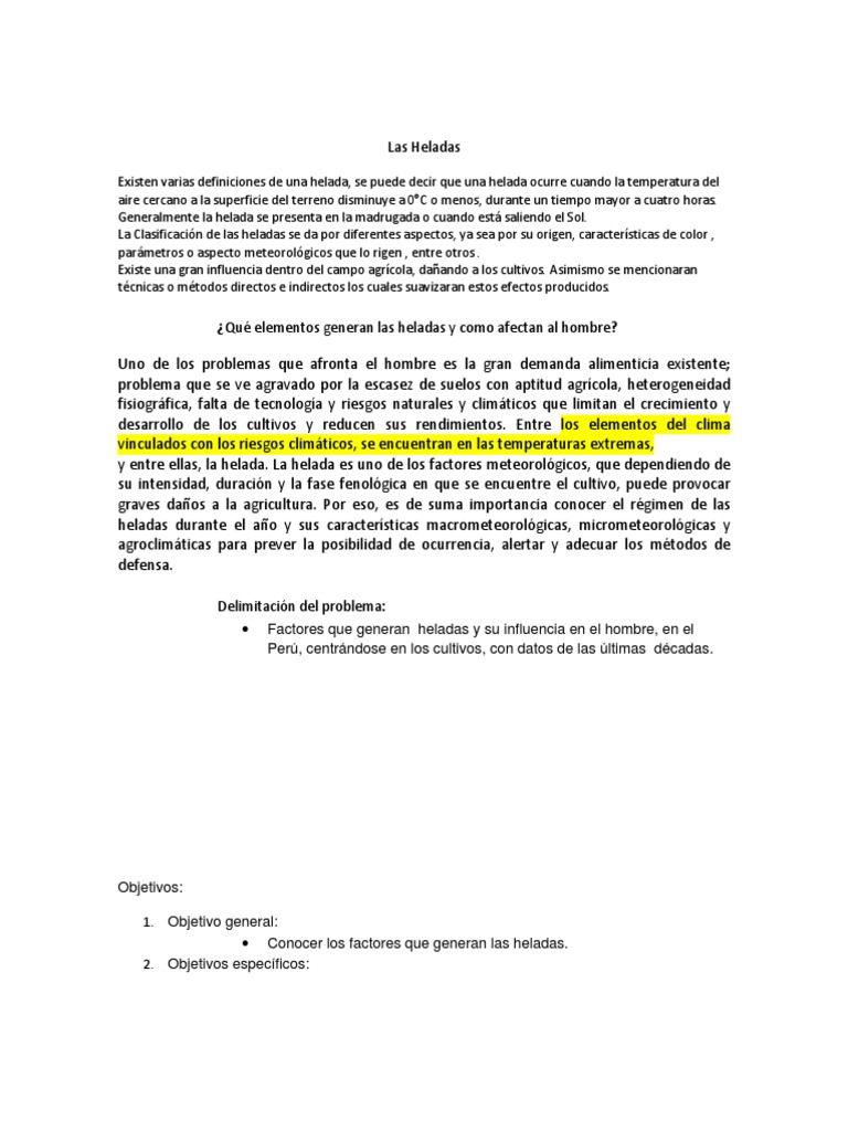 Impacto de Heladas en Agricultura Peruana | PDF | Clima | Herida