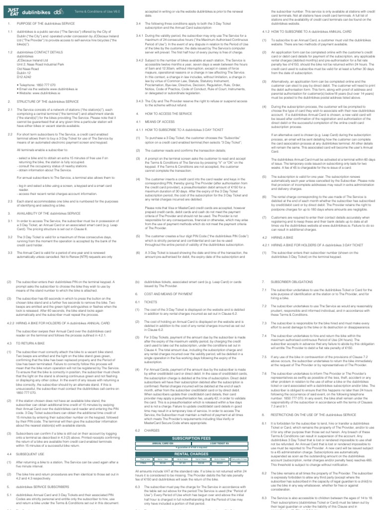 Terms & Conditions of Use V6.0 | PDF | Debit Card | Credit Card