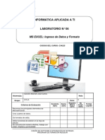 Lab 06 - Microsoft Excel Ingreso de Datos y Formatos