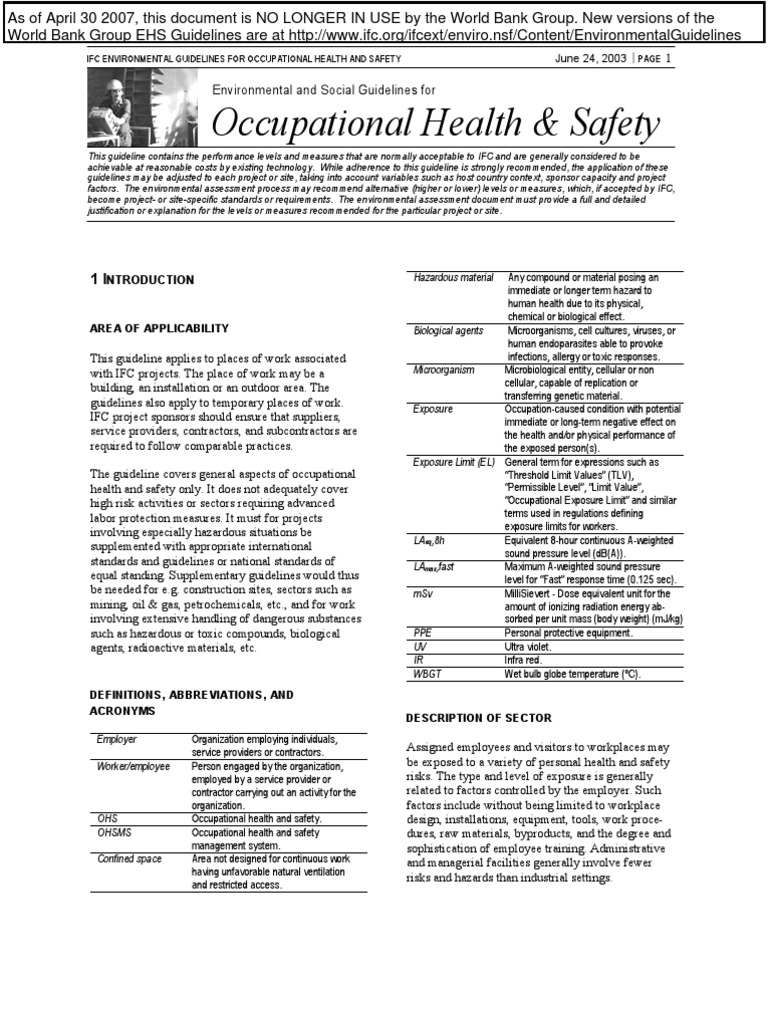 Ohs Guideline | PDF