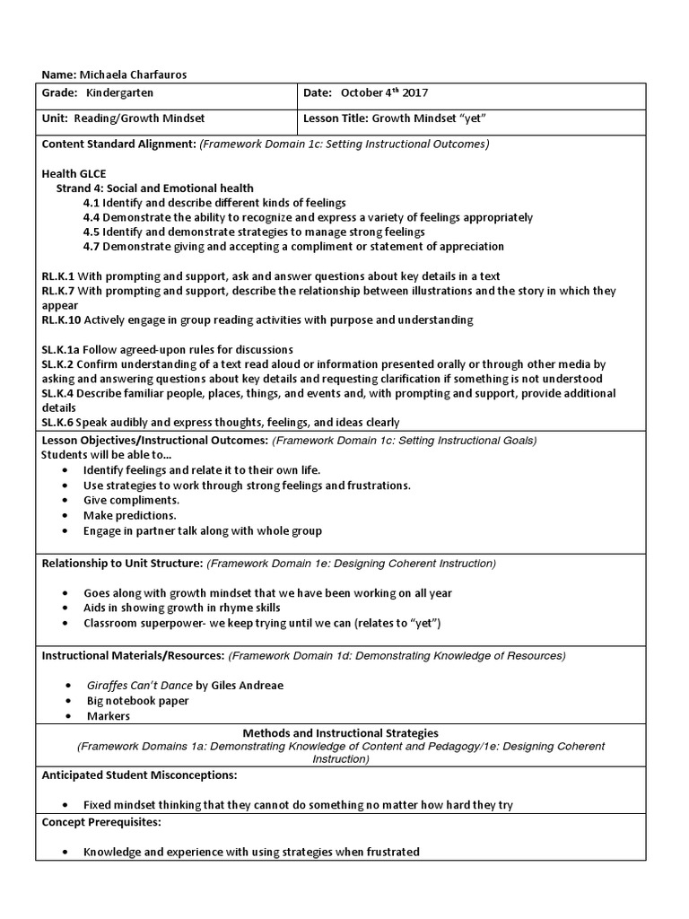 Giraffes Cant Dance Lesson Plan | Educational Assessment | Educational