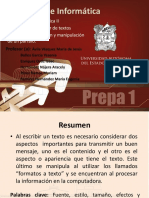 Informatica II - Unidad 1. Tema - Parrafo Word