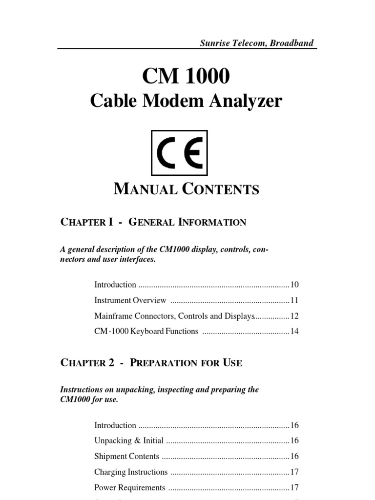 CM1000ManualE Old | PDF | Modem | Electrical Connector