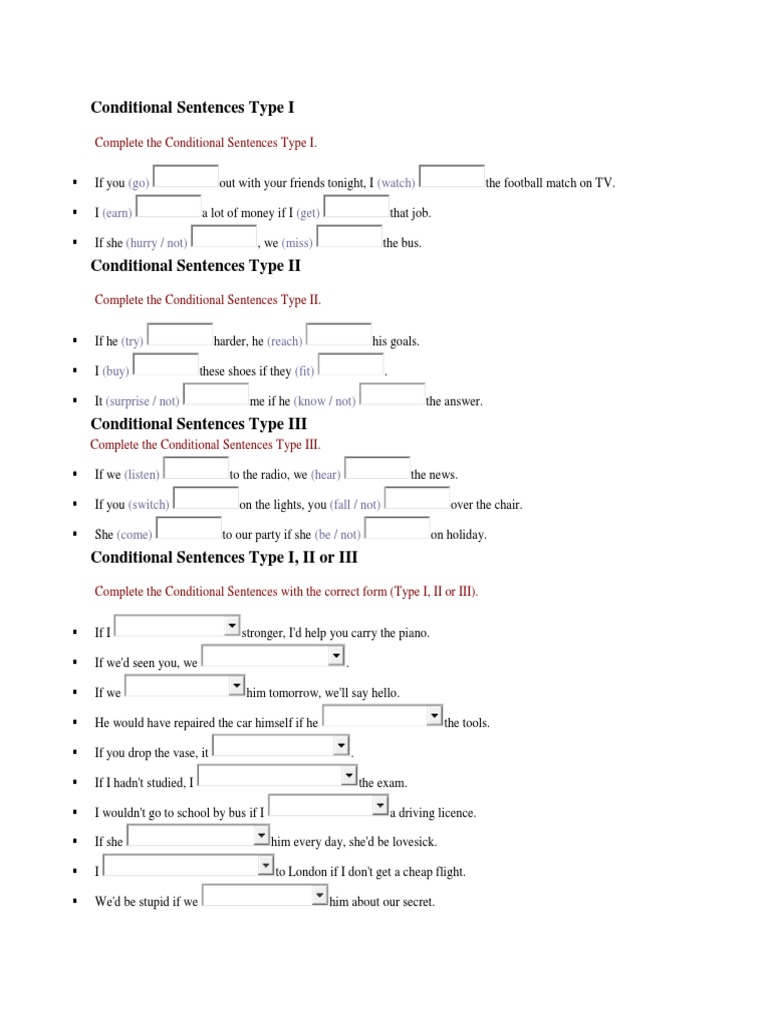 Conditional Sentences Type I | PDF