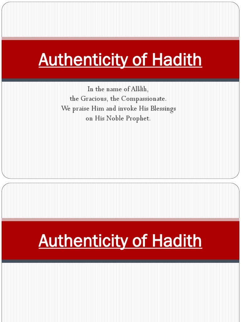 Authenticity of Hadith | PDF | Hadith | God In Islam