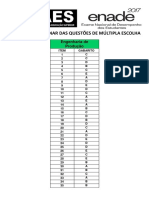 Gabarito Prova ENADE 2017 - Engenharia de Produção