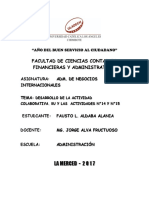 ADM. DE NEGOCIOS INTERNACIONALES - DESARROLLO DE LA ACTIVIDAD COLABORATIVA. llU Y LAS  ACTIVIDADES N°14 Y N°15