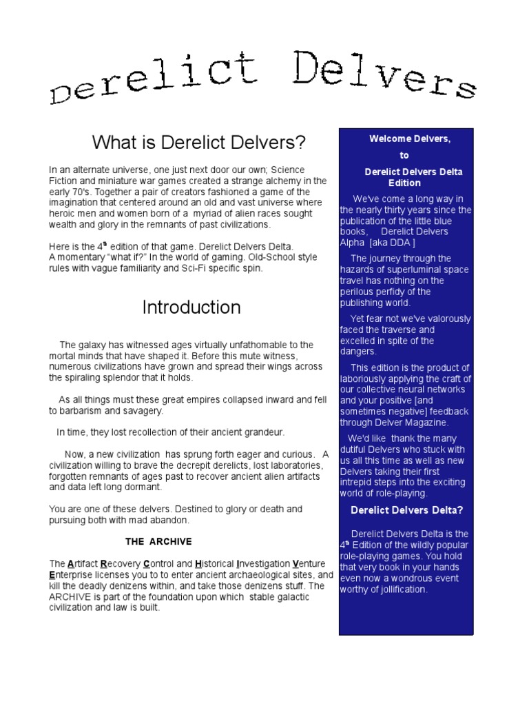 Derelict Delvers July | PDF | Engineer | Nature