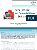 Penjelasan Program Duta 1000 HPK