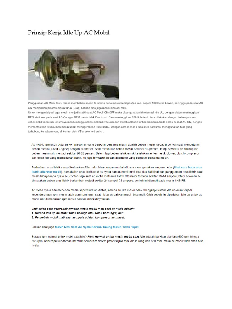 Prinsip Kerja Idle Up AC PDF