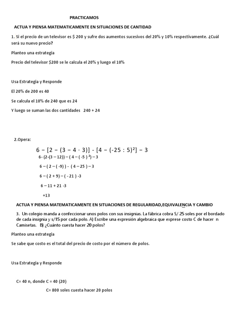 Practicamos Ultimo | PDF | Enseñanza de matemática | Science