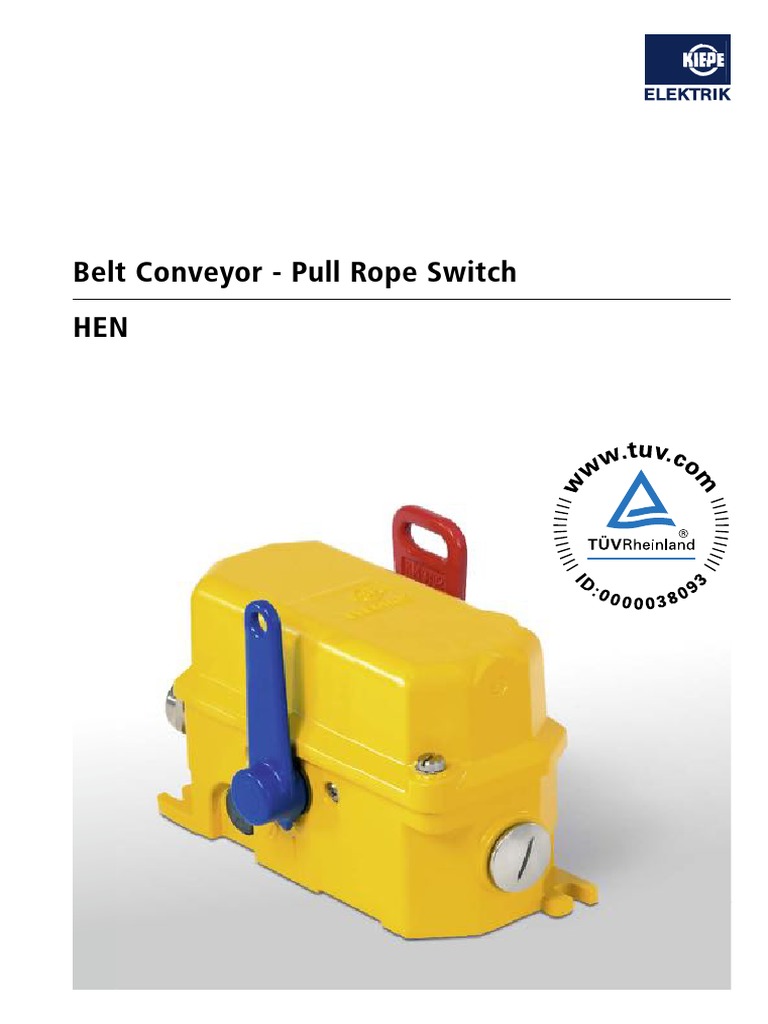 Belt Conveyor - Pull Rope Switch Hen: Kiepe 358 | PDF | Switch | Machines