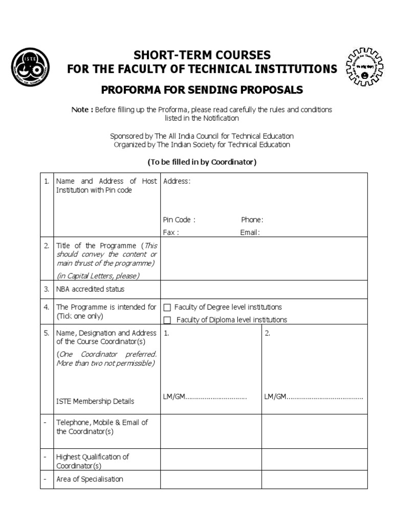 Short-Term Course Proposal Form | PDF | Business