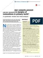 Do Glass Ionomer Cements Prevent Caries On The Margins of Restaurations in Primary Teeth