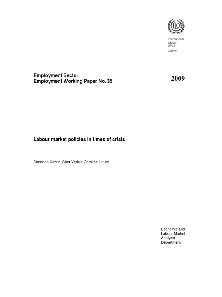 Labour Market Policies in Times of Crisis | PDF | Unemployment | Social