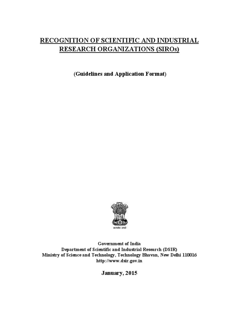 Siro Revised Guidelines Download Free Pdf Research And Development