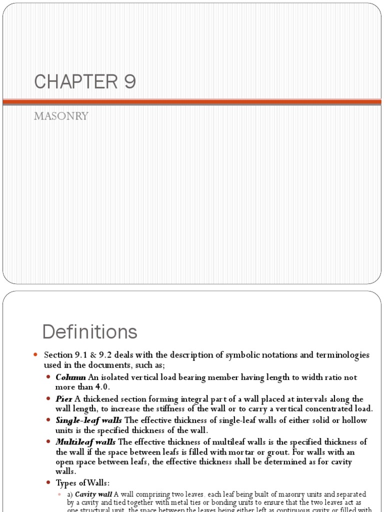 Masonry Design Principles and Standards | PDF | Masonry | Stress ...
