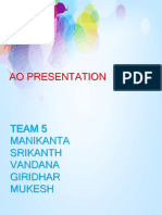 Ao Presentation of PLM: Team 5 Manikanta Srikanth Vandana Giridhar Mukesh