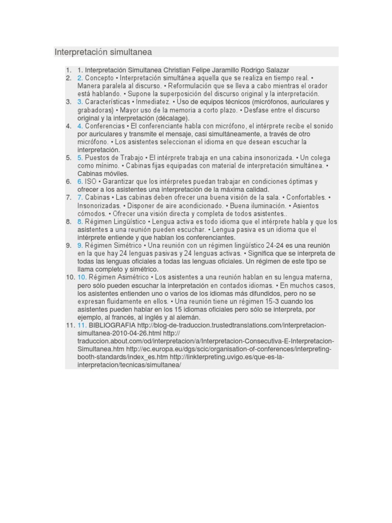 Interpretación Simultánea: Claves y Normas | PDF | Lingüística ...