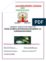 Deepak Memorialacademy School: Study of Effect of Potassium Bisulphite As A Food Preservative