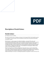 Description of Social Science: Social Science Is A Major Category of Academic Disciplines, Concerned With Society and
