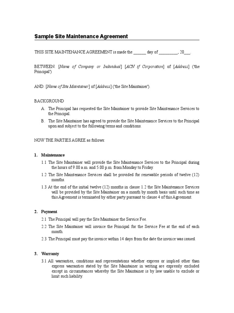 Sample Ongoing Website Maintenance Agreement | PDF | Contractual 