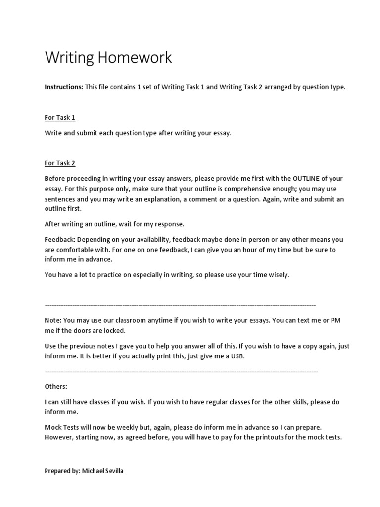 Writing Homework 2nd Grade