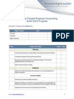 Accounts PayableExpense Accounting Audit Work Program