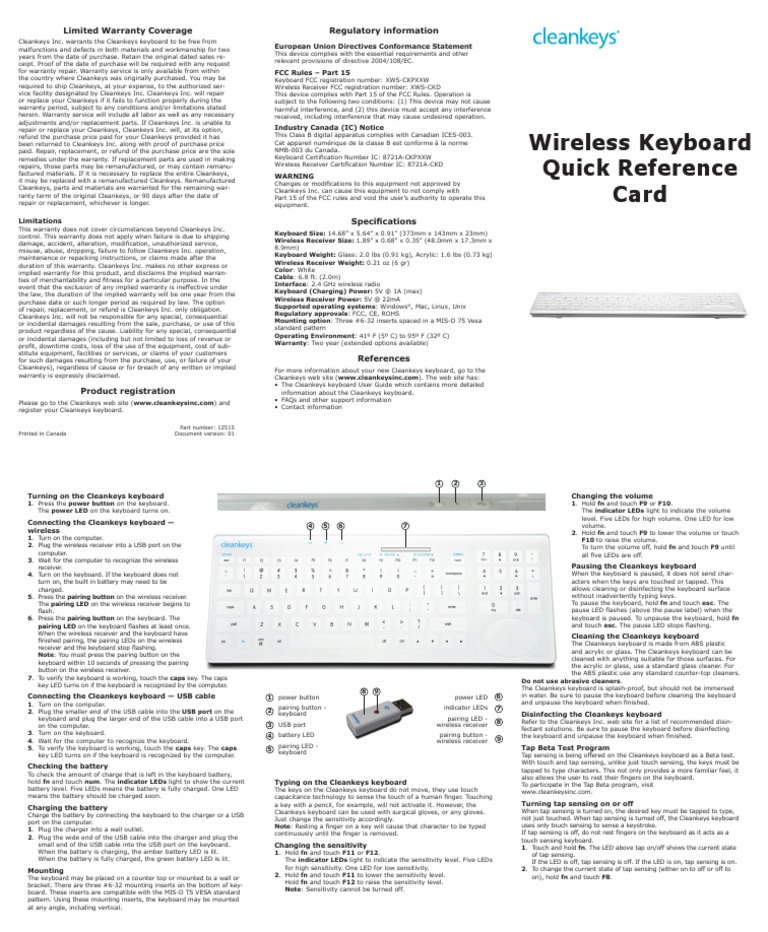 Cleankeys Keyboard Reference Guide PDF Computer Keyboard Implied