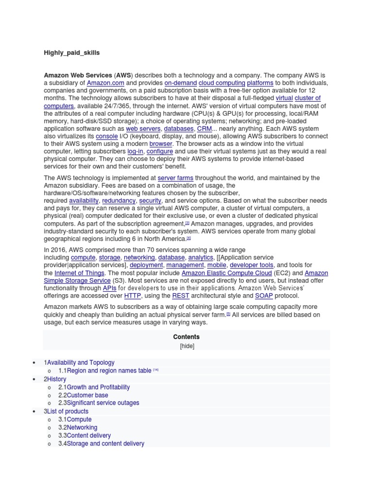 Highly Paid Skills | PDF | Amazon Web Services | Microsoft Azure
