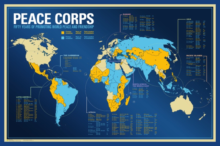 Peace Corps Map | PDF | Asia | Foreign Policy